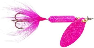 Rooster Tail Spinner Lure, Pink Glitter, 1/16 oz
