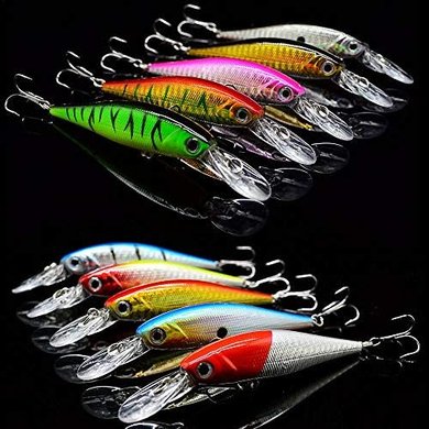 OriGlam 10-Pack Fishing Lures: Crankbaits & Swimbaits for Bass, Trout & More