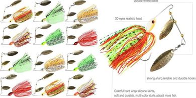 Bass Fishing Lure Kit: Spinnerbaits, Buzzbaits, Swimbaits (Saltwater/Freshwater)
