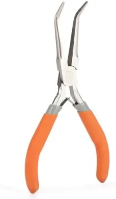 6-Inch Bent-Nose Fish Bone Pliers: Stainless Steel, Non-Slip Grip
