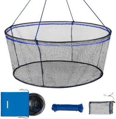 Foldable Fishing Net: Portable Drop Net for Minnows, Crawfish & Shrimp
