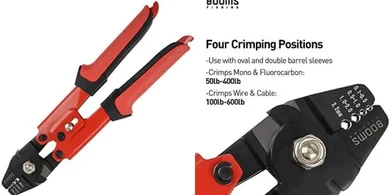 Booms CP1 Fishing Crimping Pliers: 10" High-Carbon Steel Swager
