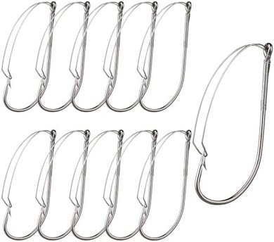 Weedless Wacky Rig Hooks: Long Neck, Anti-Hang, 2/0 Size (10pcs)
