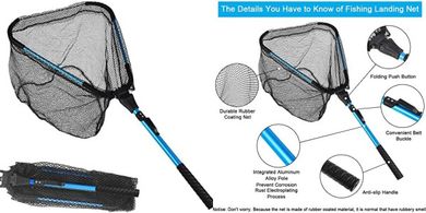Collapsible Fishing Net: Aluminum Handle, Freshwater/Saltwater
