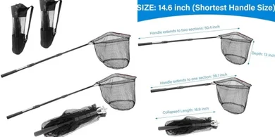 Portable Telescopic Fishing Net with Storage Bag
