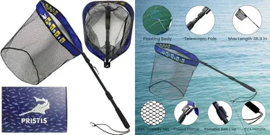 Lightweight Telescopic Fishing Net: Foldable, Extendable for Catch & Release
