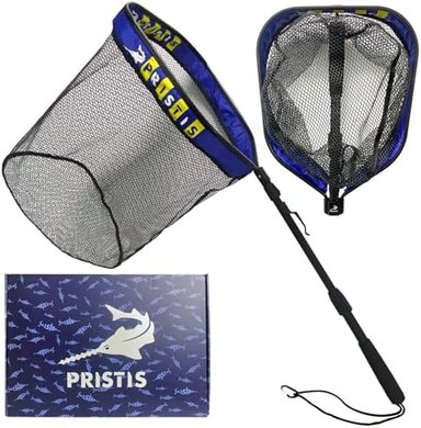 Foldable Telescopic Fishing Net: Lightweight, Rubber-Coated, for Boat/Kayak
