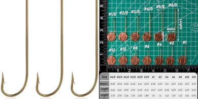 Dr. Fish 100 Pack Extra Long Shank Bronze Offset Live Bait Hooks
