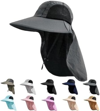 UPF 50+ Sun Hat with Neck Flap for Men & Women
