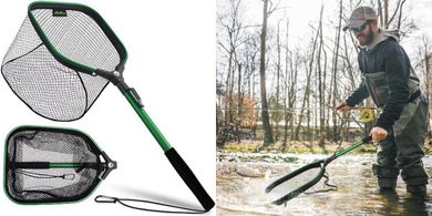 Lightweight Kayak Fishing Net with Locking Switch
