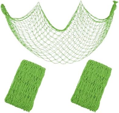 Apple Green Fishnets: 2-Pack, 5x10ft, for Ocean/Beach Decor