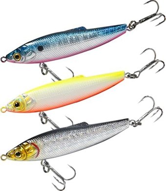 3D Eyes Weighted Rattle Pencil Lures for Bass, Pike, & Trout