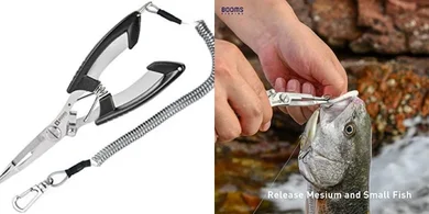 Booms Fishing Pliers: Stainless Steel, Lightweight, Braid/Split Ring/Hook Remover
