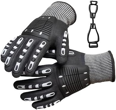Cut-resistant lobster & seafood harvesting gloves with clip
