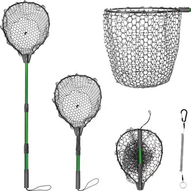 Adjustable Aluminum Fishing Net (32-52.7", 20 lb capacity)