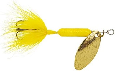 Rooster Tail Spinner Lure (3-pack, 1/16oz, Yellow)