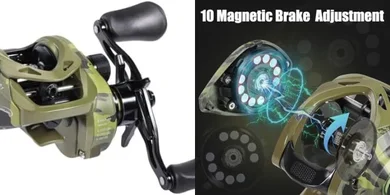 Sougayilang Camo Baitcaster: 18LB Carbon Fiber Drag, 8.0:1 Gear Ratio, 9+1 Bearings
