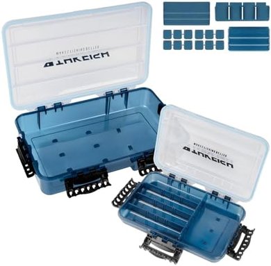 THKFISH Floating Tackle Box with Adjustable Dividers (2-pack)