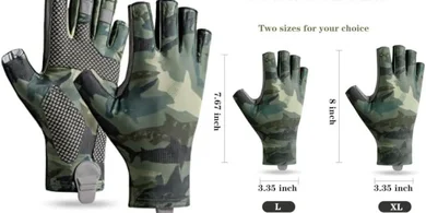 UPF 50+ Sun & Water Sports Fishing Gloves for Men
