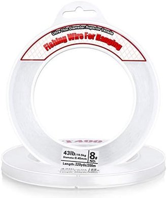 Acejoz 40lb Clear Nylon Fishing Line for Garland Decorations
