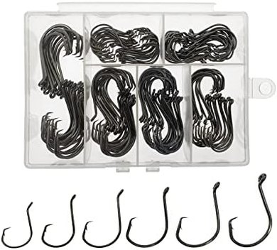 150 Saltwater Circle & Octopus Hooks (6 Sizes, 1/0-6/0) in Box