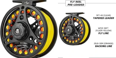 SF-001 Large Arbor Fly Fishing Reel: 3/4-8wt Line Combo