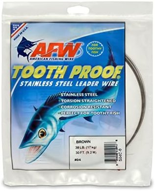 Tough Steel Leader Wire: Camo & Bright, for Toothy Fish
