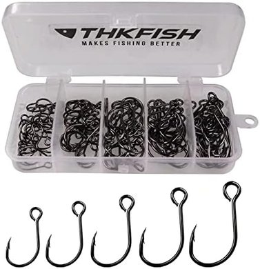 THKFISH Inline Fishing Hooks: 50/100-pack, Sizes #2-#3/0
