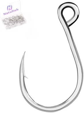 25 Inline Single Fishing Hooks: Treble Hook Replacement