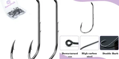 50 Bait-Holding Fishing Hooks: Offset, Barbed, Long Shank, Down Eye