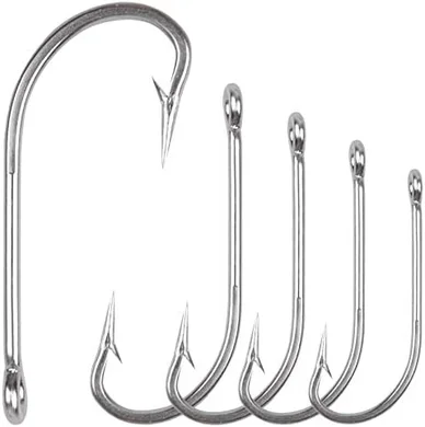 Heavy-Duty Stainless Steel J-Hooks (1/0-10/0) for Saltwater & Freshwater