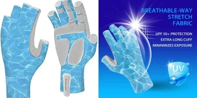 Aventik UPF 50+ Fingerless Sun Gloves for Fishing & Outdoors
