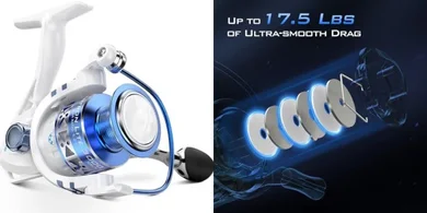 KastKing Centron: Lightweight, powerful ice fishing reel (500 size).