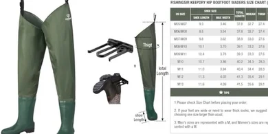 Waterproof Cleated Nylon/PVC Fishing Hip Waders
