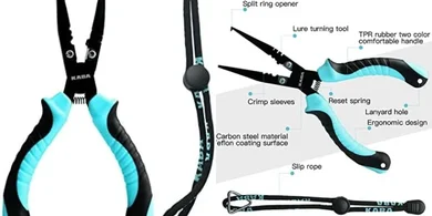 Kaba 7" Multi-Tool Fishing Pliers: Line Cutter, Hook Remover, & Scissors