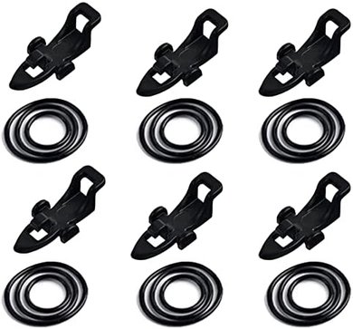 Fishing Rod Hook Keeper with 3 Rubber Rings (6-pack)