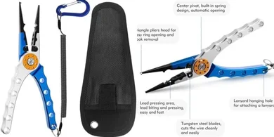 Multifunction Aluminum Fishing Pliers with Sheath & Lanyard
