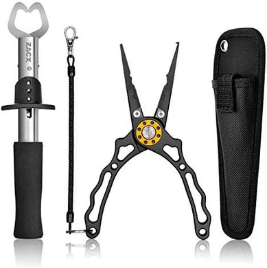ZACX Multi-Function Fish Gripper Pliers: Hook Remover & Split Ring Tool