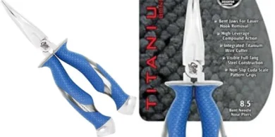 CUDA Titanium Bonded Fishing Pliers: Cuts wire, mono, fluoro; saltwater/freshwater.
