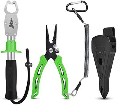 KastKing Fishing Pliers & Lip Gripper Combo: Saltwater Resistant, with Sheath